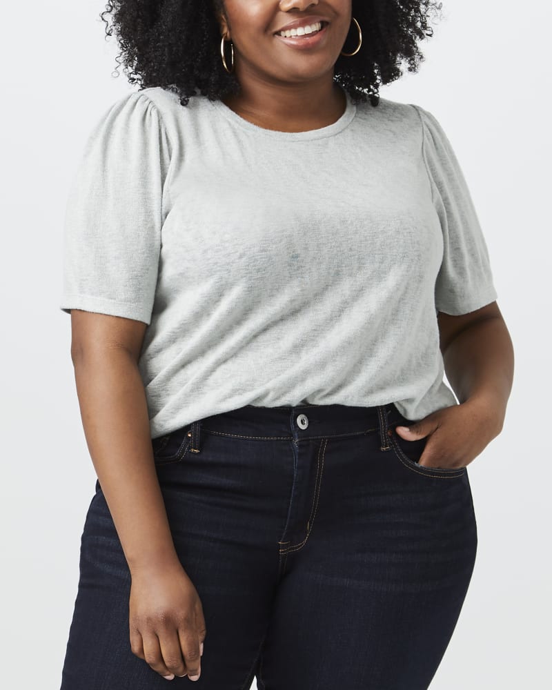 Front of plus size Helen Ruched-Sleeve Tee by Meri Skye | Dia&Co | dia_product_style_image_id:150163